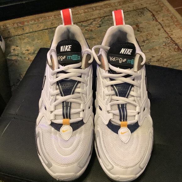 Nike Air VaporMax EVO White, Navy Blue, Grey Sneakers, Women's 9 - Picture 1 of 5